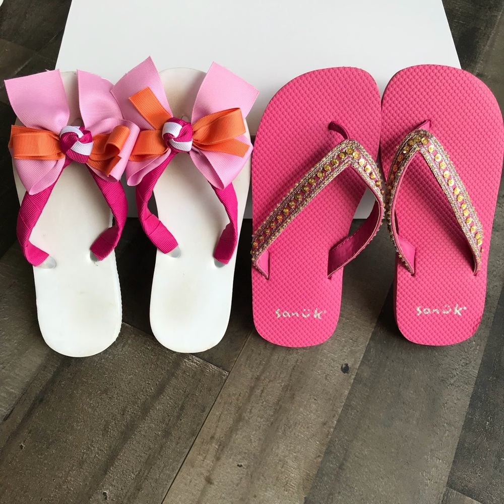 Sanuk & Hartstrings Flip Flop Bundle -Girls Lg 1-2
